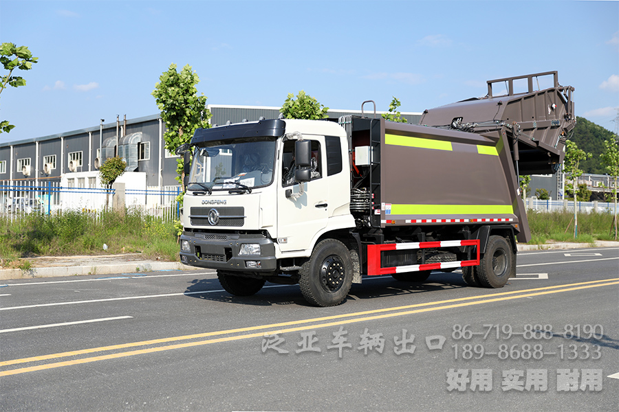 东风4X2 压缩式垃圾车_东风轻卡14立方市政环卫车_多功能垃圾车销售厂家